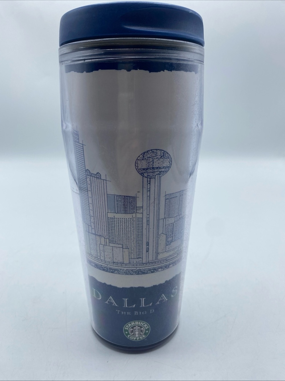 Starbucks Dallas The Big D Texas Plastic Tumbler Cup with Lid 2006 Vintage